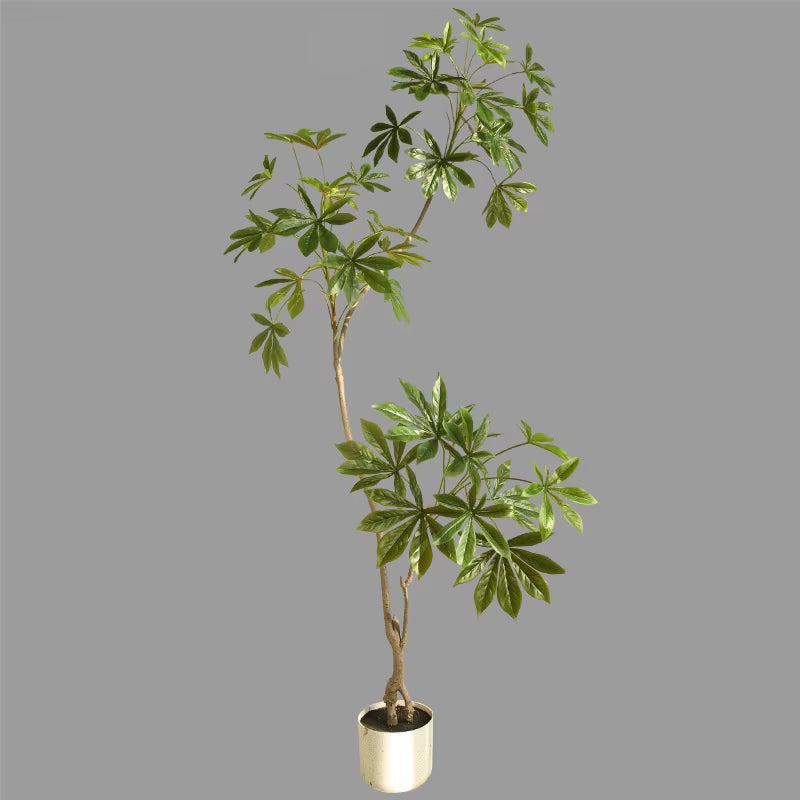 Simulated Cassava Leaf Living Room Large Floor-Standing Decorative Potted Bionic Fake Tree