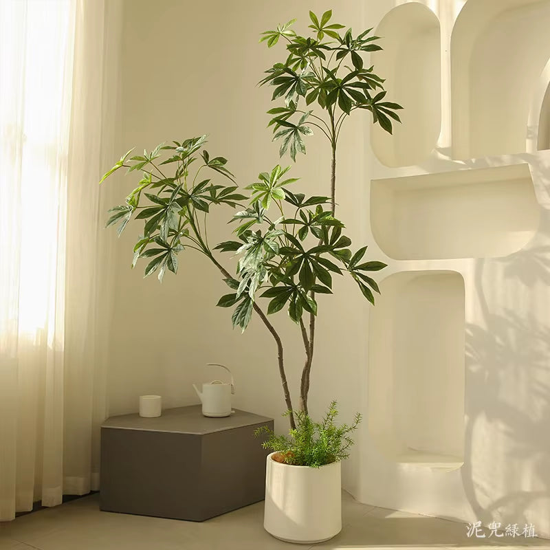 Simulated Cassava Leaf Living Room Large Floor-Standing Decorative Potted Bionic Fake Tree