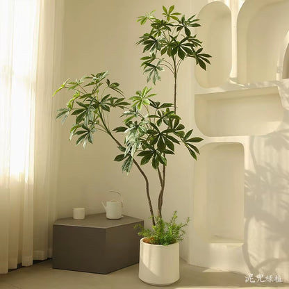 Simulated Cassava Leaf Living Room Large Floor-Standing Decorative Potted Bionic Fake Tree