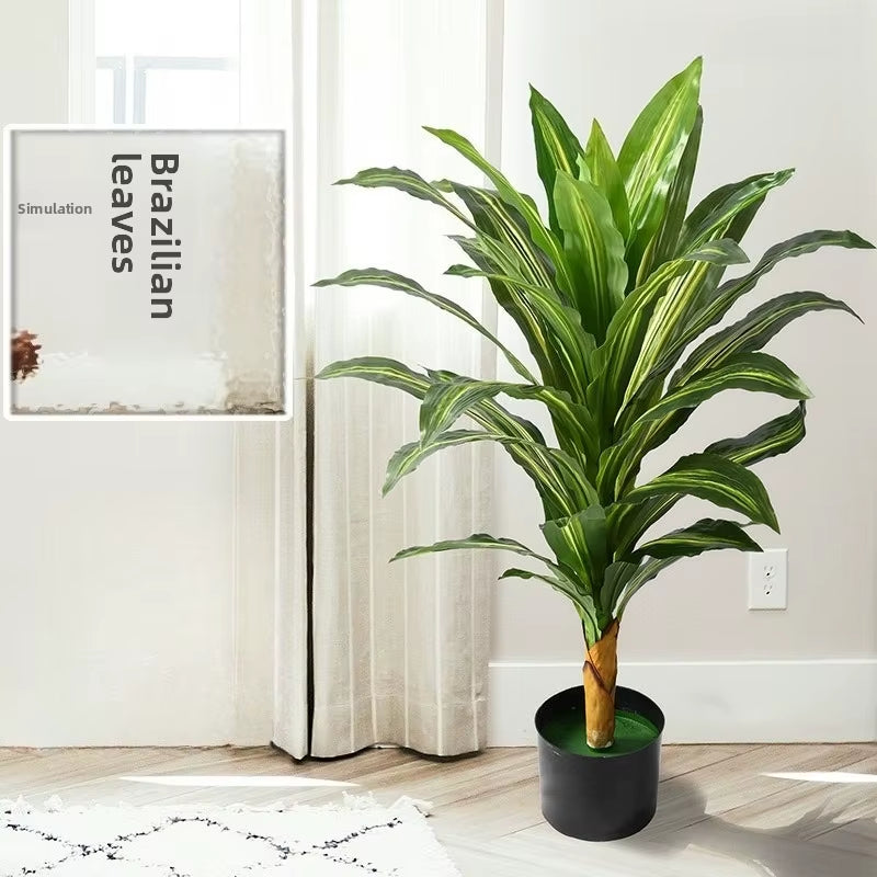 Bionic Green Plant Simulation Tree Living Room Decoration Large Ornaments Artificial Brazilian Wood Fake Tree