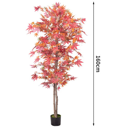 Red Maple Tree Simulation Birch Plant Potted Indoor Landscape Decoration Landscape Tree