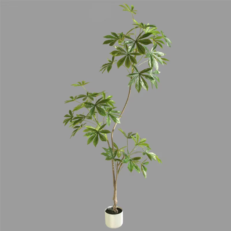 Simulated Cassava Leaf Living Room Large Floor-Standing Decorative Potted Bionic Fake Tree