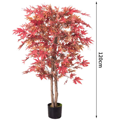 Red Maple Tree Simulation Birch Plant Potted Indoor Landscape Decoration Landscape Tree