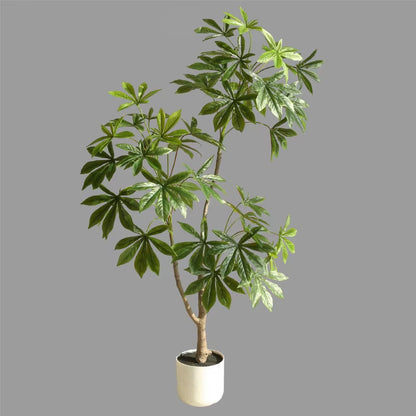 Simulated Cassava Leaf Living Room Large Floor-Standing Decorative Potted Bionic Fake Tree