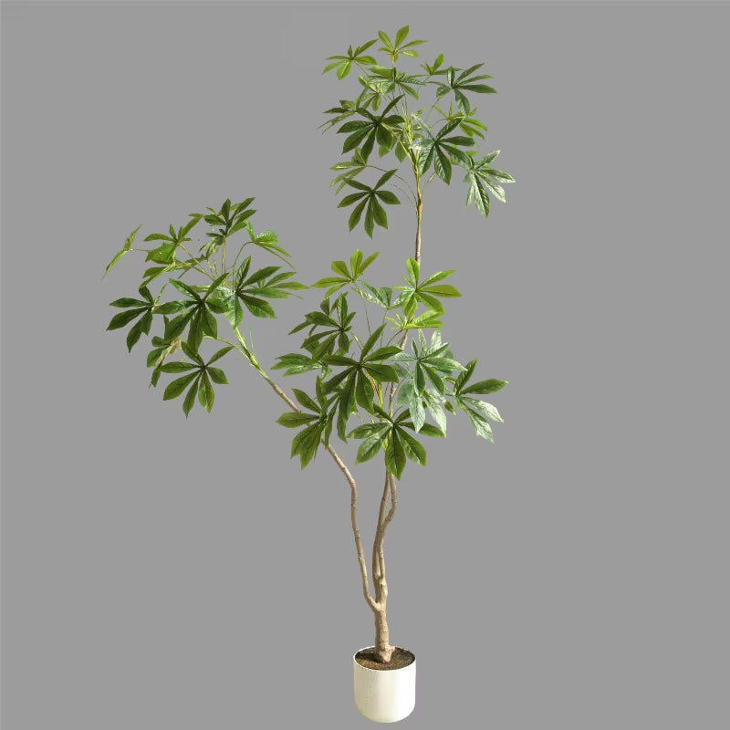 Simulated Cassava Leaf Living Room Large Floor-Standing Decorative Potted Bionic Fake Tree