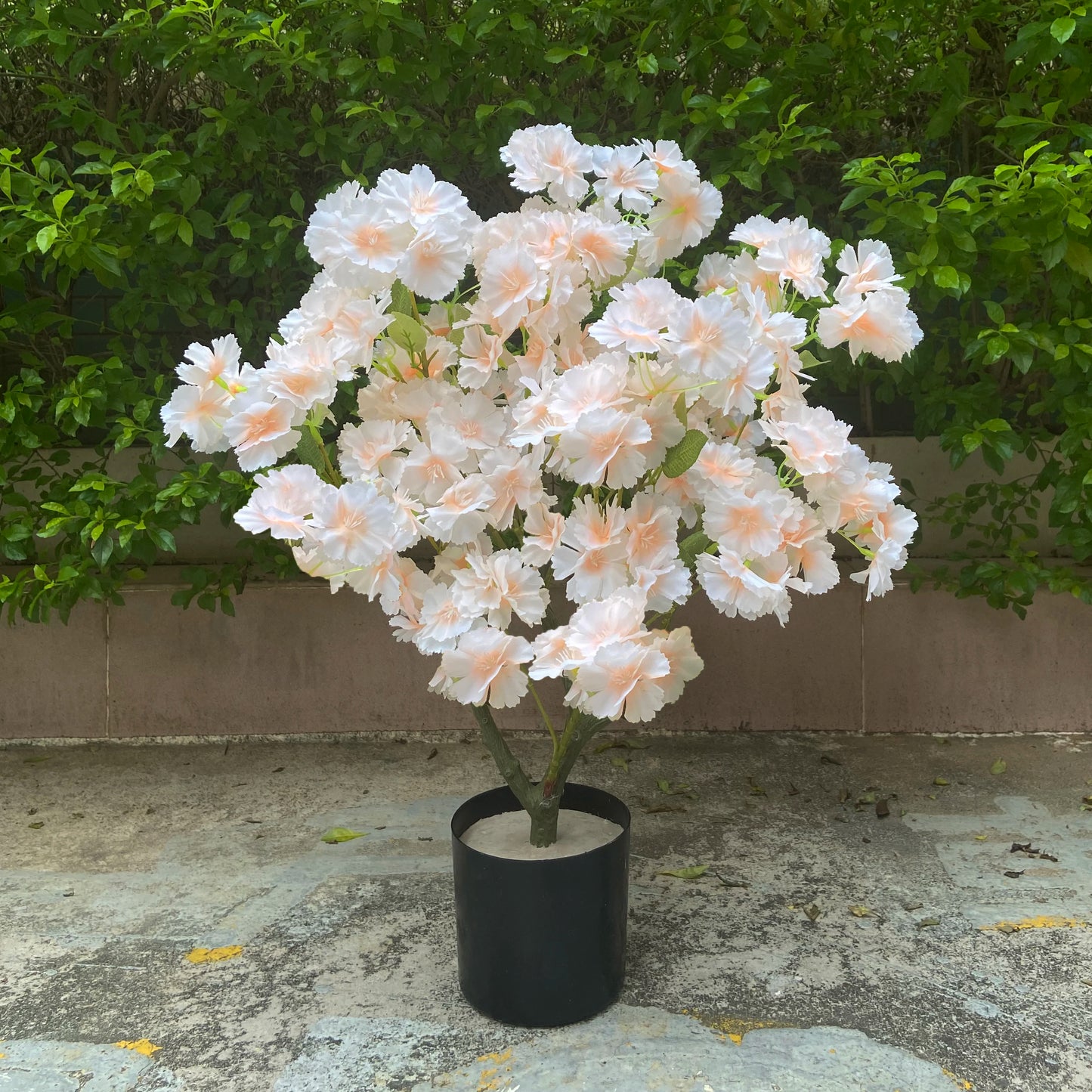 Home Decoration Artificial Cherry Tree Bonsai Wedding Indoor Living Room Floor Fake Plant with Basin Simulated Flower Decoration