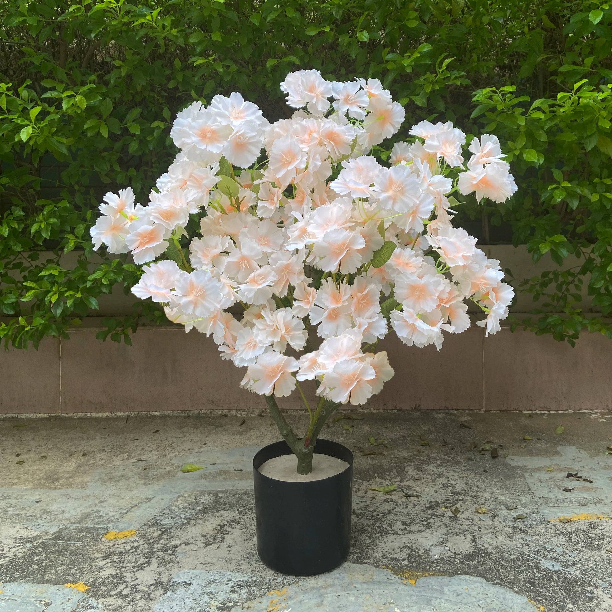 Home Decoration Artificial Cherry Tree Bonsai Wedding Indoor Living Room Floor Fake Plant with Basin Simulated Flower Decoration