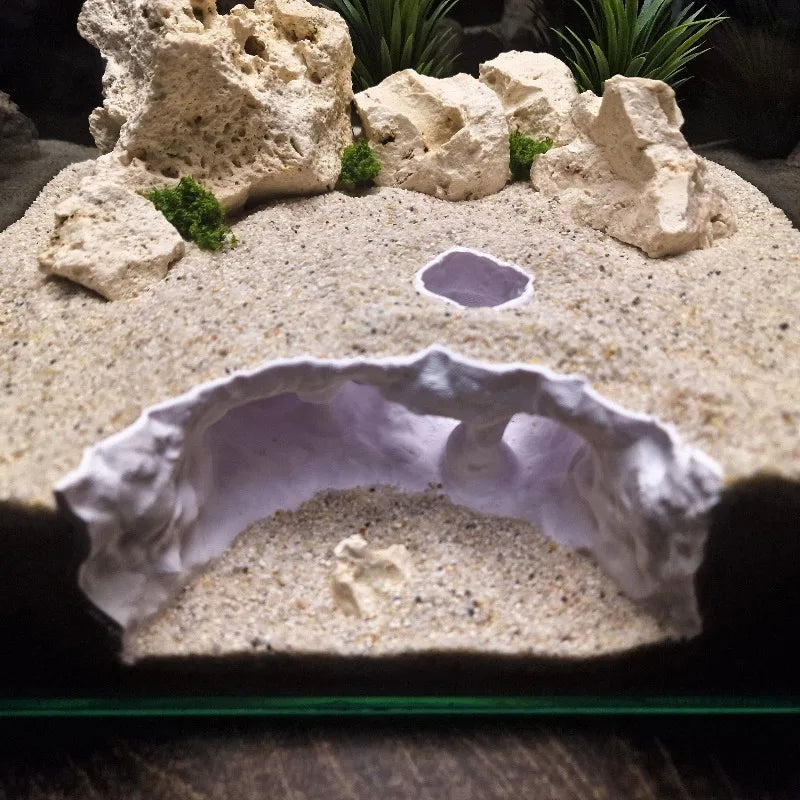 3D Printed Forked Cave Aquarium Reptile Tank Decor Fish Shrimp Lizard Gecko Hiding Shelter Pet Habitat Ornament
