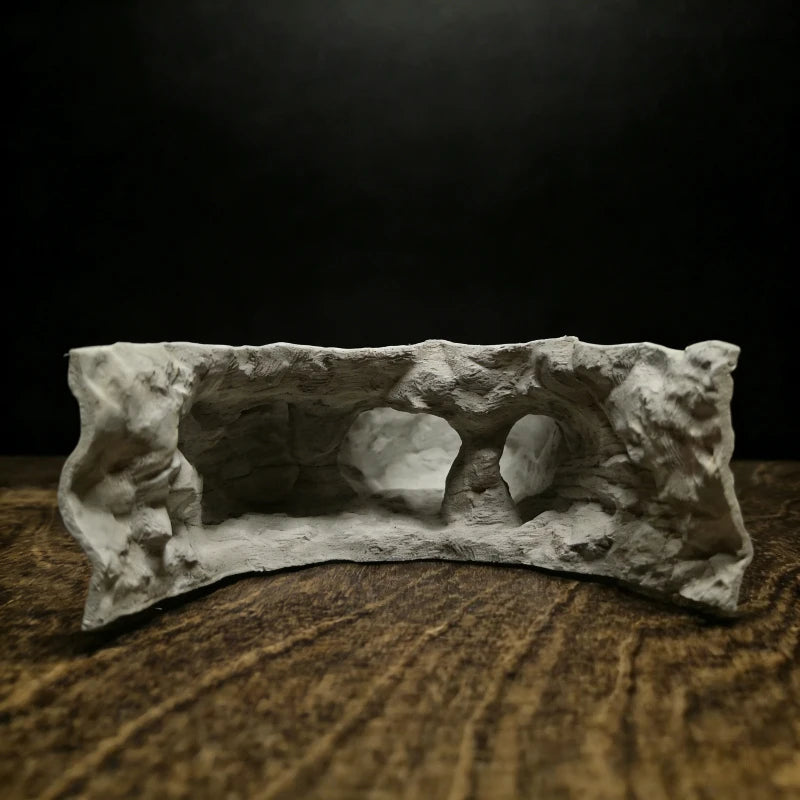 3D Printed Forked Cave Aquarium Reptile Tank Decor Fish Shrimp Lizard Gecko Hiding Shelter Pet Habitat Ornament