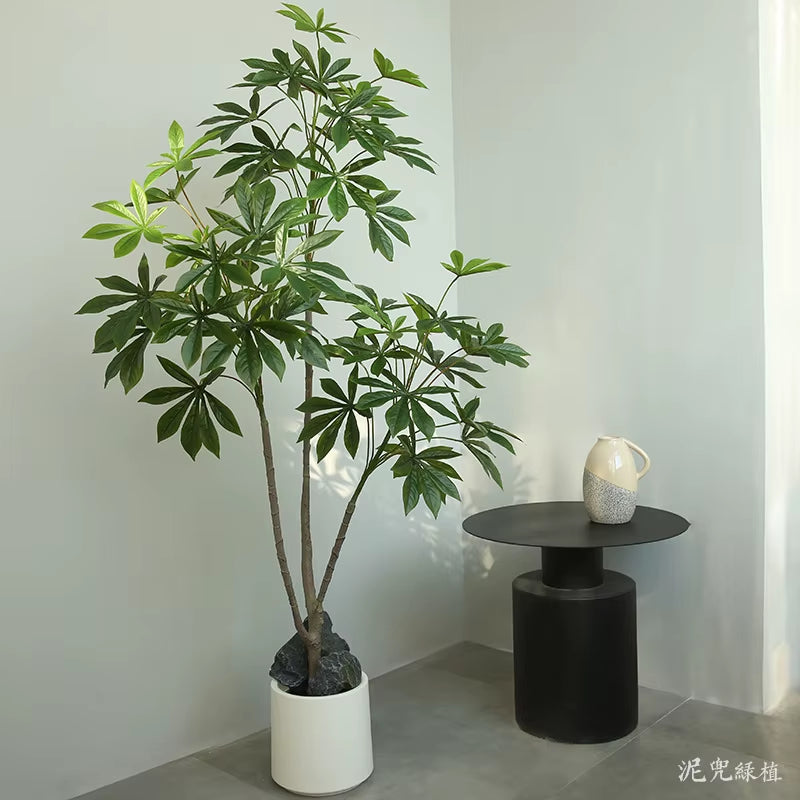 Simulated Cassava Leaf Living Room Large Floor-Standing Decorative Potted Bionic Fake Tree