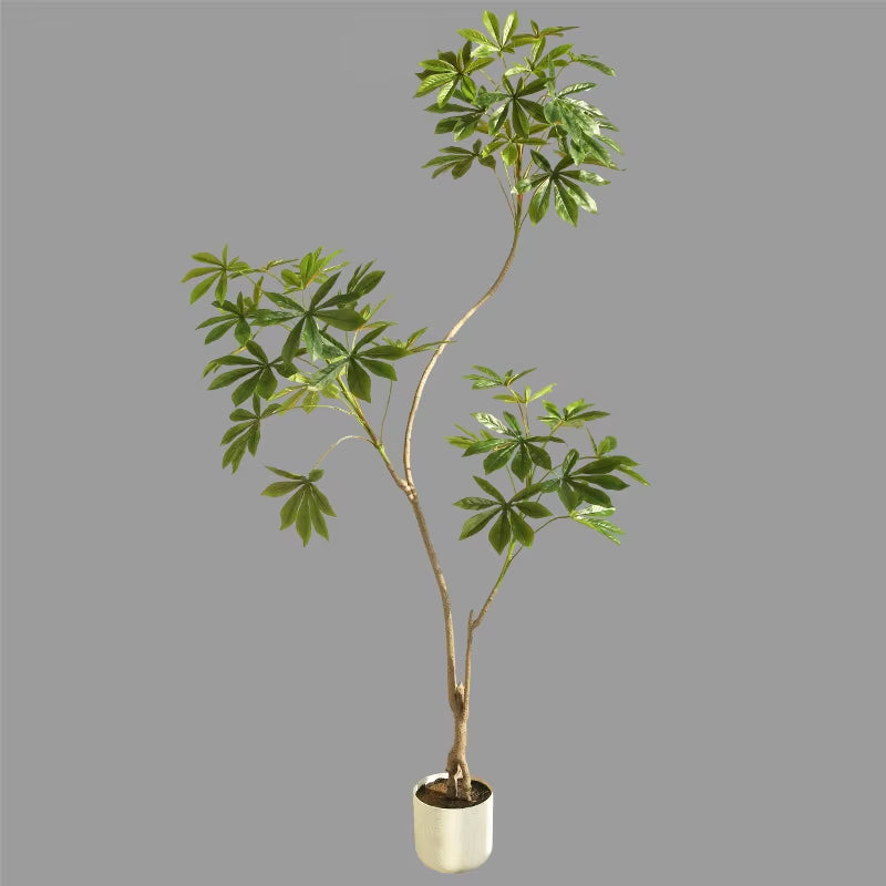 Simulated Cassava Leaf Living Room Large Floor-Standing Decorative Potted Bionic Fake Tree