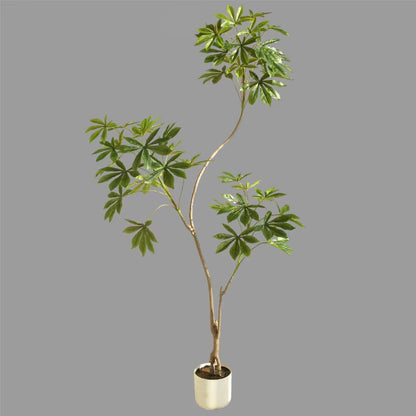 Simulated Cassava Leaf Living Room Large Floor-Standing Decorative Potted Bionic Fake Tree