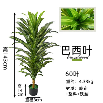 Bionic Green Plant Simulation Tree Living Room Decoration Large Ornaments Artificial Brazilian Wood Fake Tree