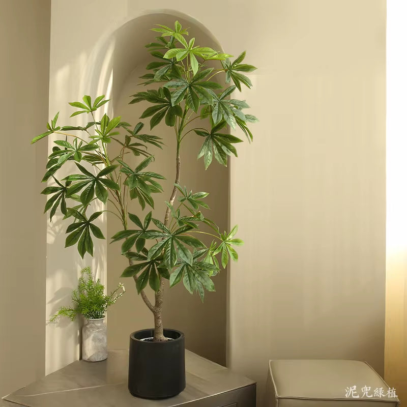 Simulated Cassava Leaf Living Room Large Floor-Standing Decorative Potted Bionic Fake Tree