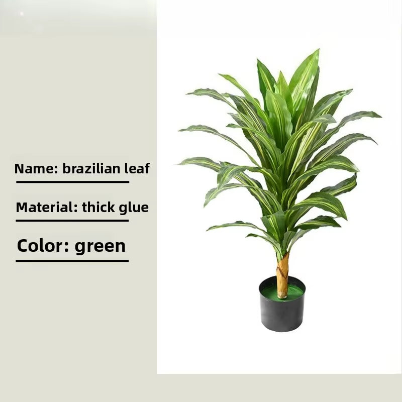 Bionic Green Plant Simulation Tree Living Room Decoration Large Ornaments Artificial Brazilian Wood Fake Tree
